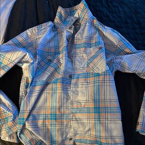 Under Armour Blue and Orange Checkered Shirt